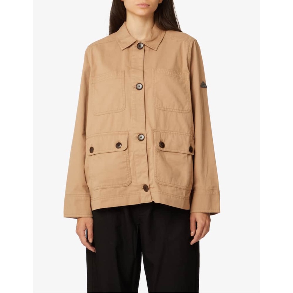 Barbour Coltsfoot Cotton Twill Point Collar Utility Jacket Dk Oyster 10 12 NEW